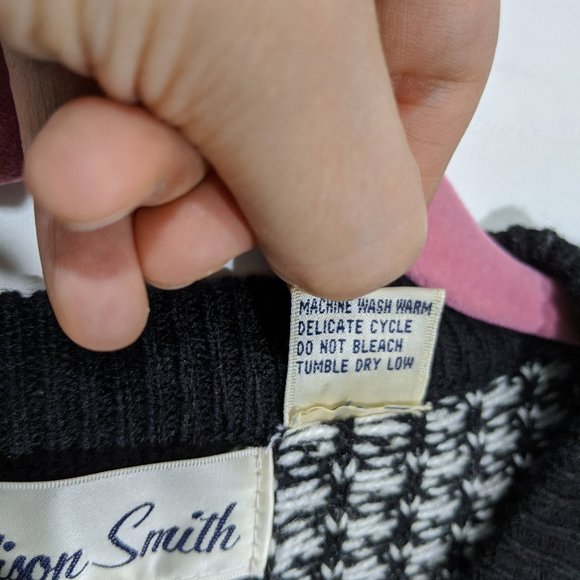 Vintage Houndstooth Allison Smith Cardigan Size M - Picture 3 of 6